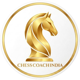 ChessCoachIndia logo — gold chess knight crest